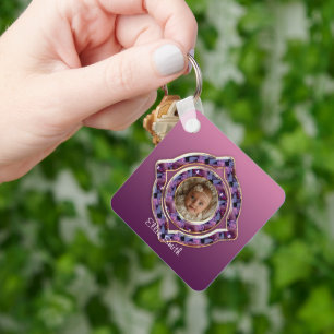 Amethyst Photo Keychain