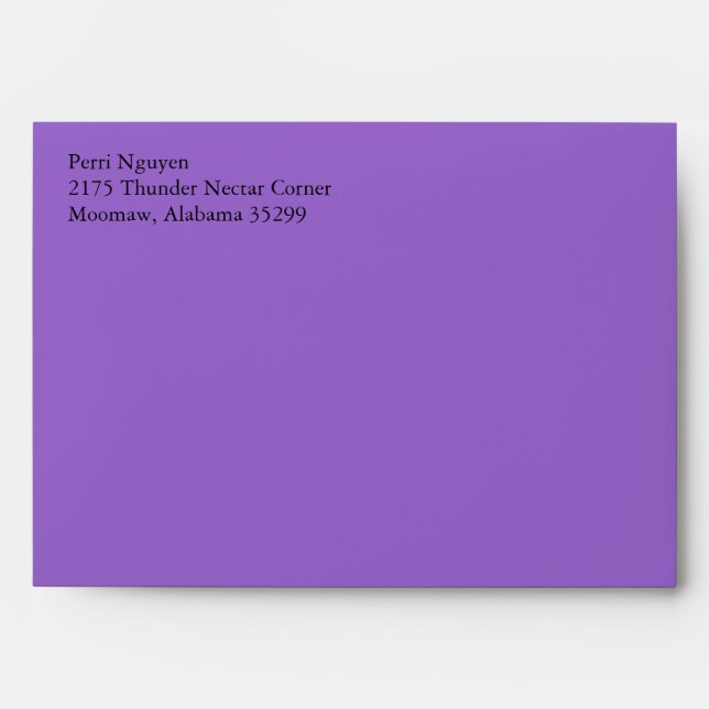 Amethyst Purple A7 Envelopes With Return Address (Front)