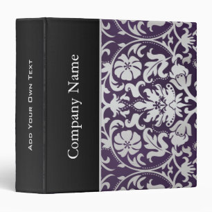 Amethyst Purple and Silver Damask Company Style Binder
