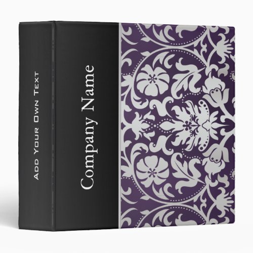 Amethyst Purple and Silver Damask Company Style Binder
