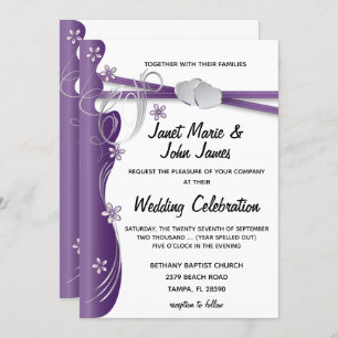 Amethyst Purple and Silver Invitation