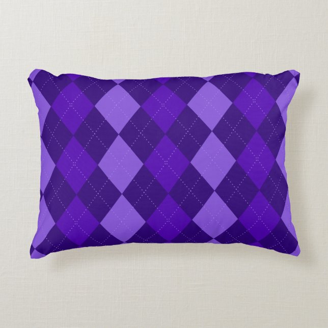 Amethyst Purple Argyle Accent Pillow (Front)