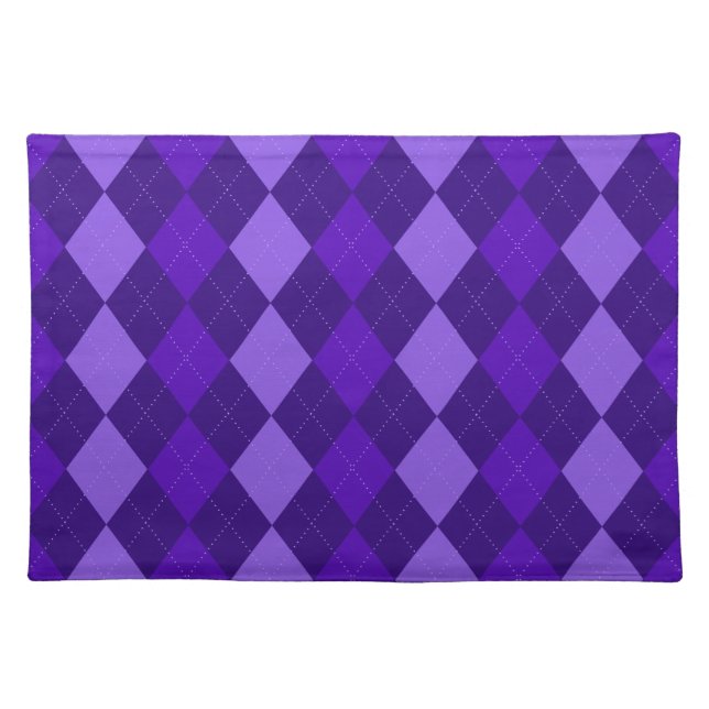 Amethyst Purple Argyle Cloth Placemat (Front)