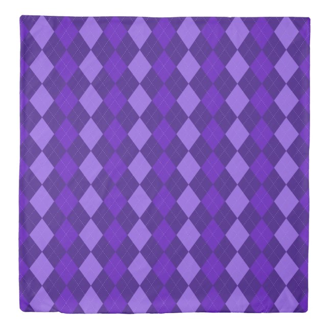 Amethyst Purple Argyle Duvet Cover (Front)