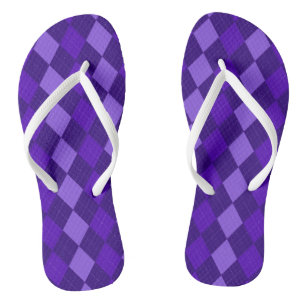Amethyst Purple Argyle Flip Flops