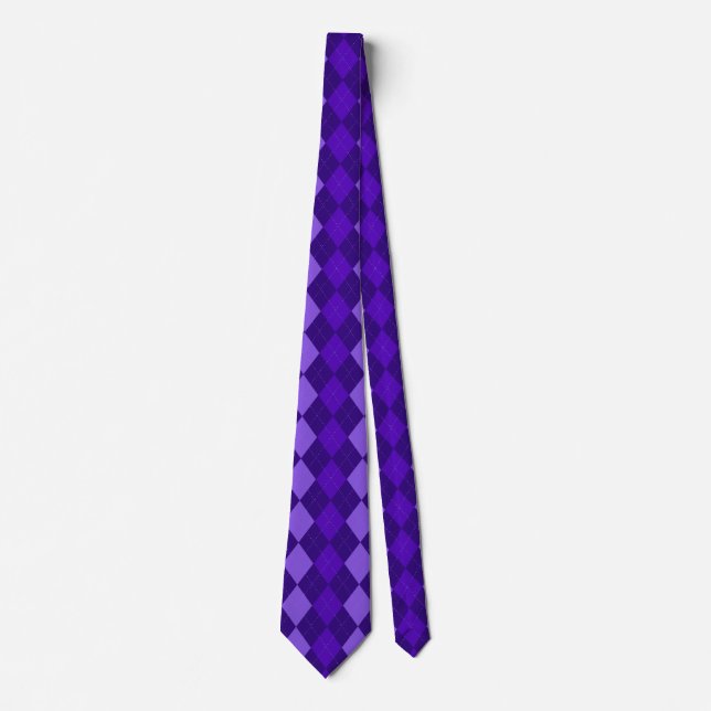 Amethyst Purple Argyle Neck Tie (Front)