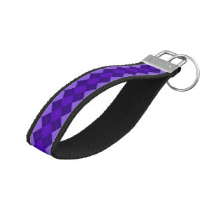 Amethyst Purple Argyle Wrist Keychain