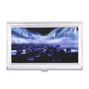 Amethyst Purple Aurora Borealis Marble Reflection Business Card Case by minx267 at Zazzle
