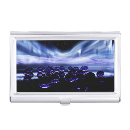 Amethyst Purple Aurora Borealis Marble Reflection Business Card Case