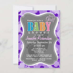 Amethyst Purple Camo; Camouflage Invitation
