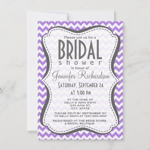Amethyst Purple Chevron Custom Invites