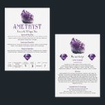 Amethyst Purple Crystal Metaphysical Properties Business Card<br><div class="desc">Customize however you want.</div>