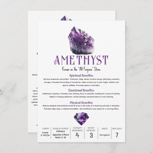 Amethyst Purple Crystal Metaphysical Propteries Invitation