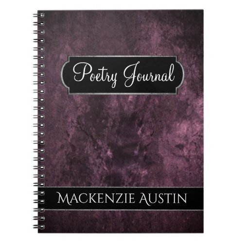 Amethyst Purple  Eggplant Plum Wine Poetry Notebook
