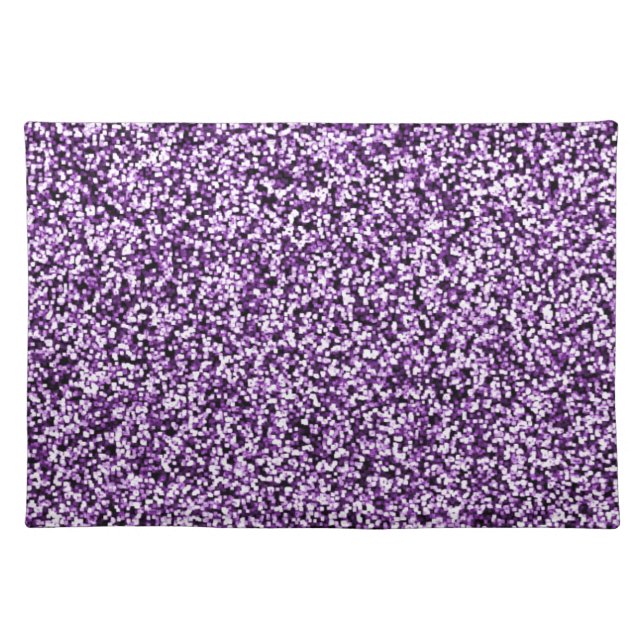 Amethyst Purple Faux Glitter Placemat (Front)
