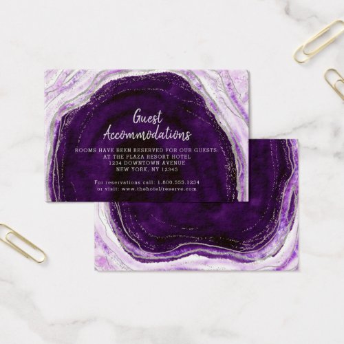 Amethyst Purple Geode Accommodations Insert Card