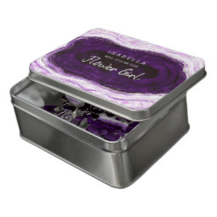 Amethyst Purple Geode Be Our Flower Girl Proposal Jigsaw Puzzle