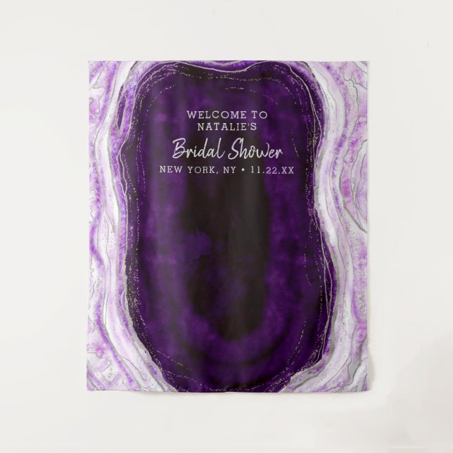 Amethyst Purple Geode Shower Photo Prop Backdrop (Front)