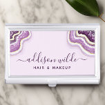 Amethyst Purple Glitter Agate Geode Luxe Chic Business Card Case<br><div class="desc">Amethyst Purple Glitter Agate Geode Luxe Chic Business Card Case. Perfect for makeup artists,  hair stylists,  cosmetologists,  and more!</div>