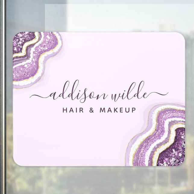 Amethyst Purple Glitter Agate Geode Luxe Chic Door Sign (Creator Uploaded)