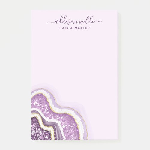 Amethyst Purple Glitter Agate Geode Luxe Chic  Post_it Notes