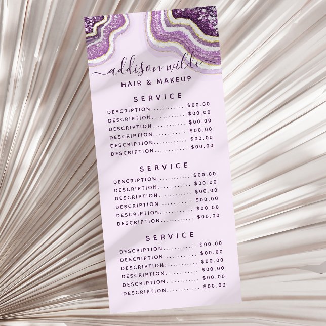 Amethyst Purple Glitter Agate Geode Luxe Chic Rack Card (Creator Uploaded)