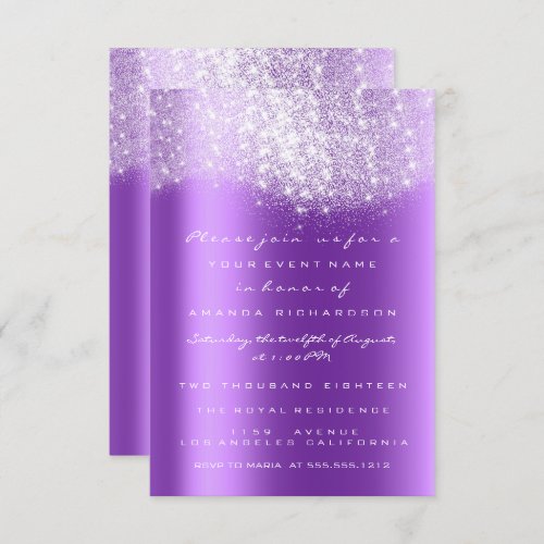 Amethyst Purple  Glitter Formal Invitation