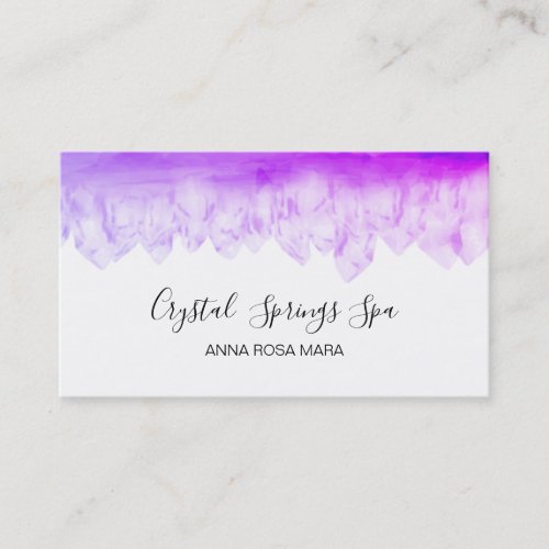   Amethyst Purple Lavender Watercolor Crystals Business Card