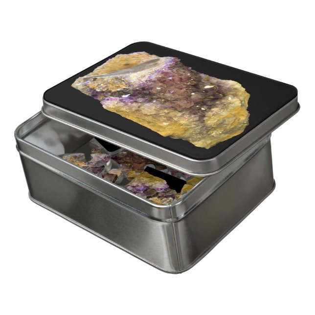 Amethyst Purple Mineral Rock Nature Photography Jigsaw Puzzle (Lid Open)