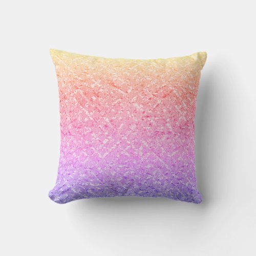 Amethyst Purple Pink Rose Ombre Rainbow Pastel Throw Pillow