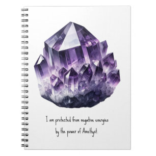 Amethyst Purple Protection Crystal Metaphysical Notebook