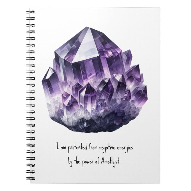 Amethyst Purple Protection Crystal Metaphysical  Notebook (Front)