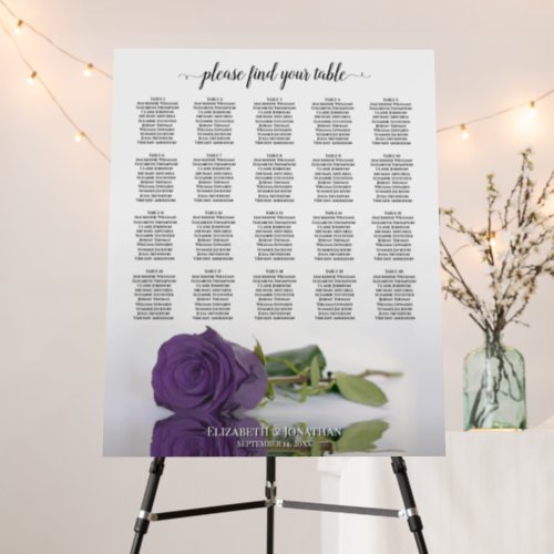 Amethyst Purple Rose 20 Table Chic Seating Chart Foam Board
