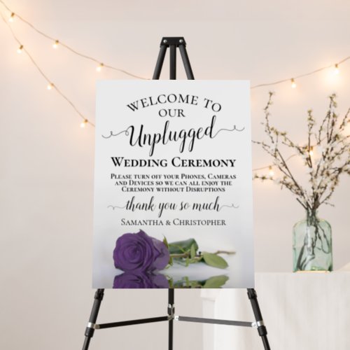 Amethyst Purple Rose Unplugged Wedding Ceremony Foam Board