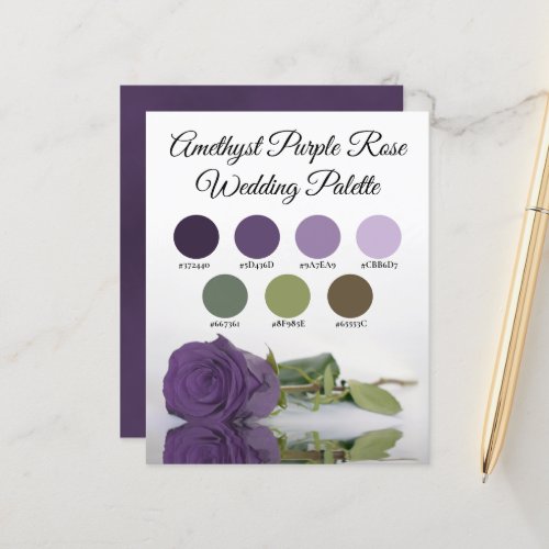 Amethyst Purple Rose Wedding Colors Palette