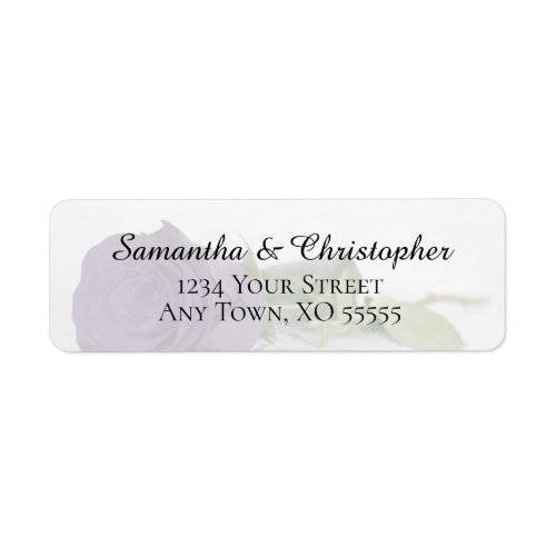 Amethyst Purple Rose Wedding Return Address Label