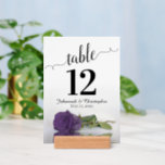 Amethyst Purple Rose Wedding Table Number with Holder