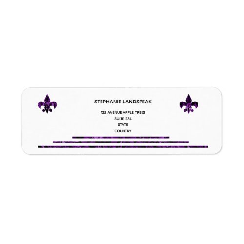 Amethyst Purple Royal Fleur de Lys Label