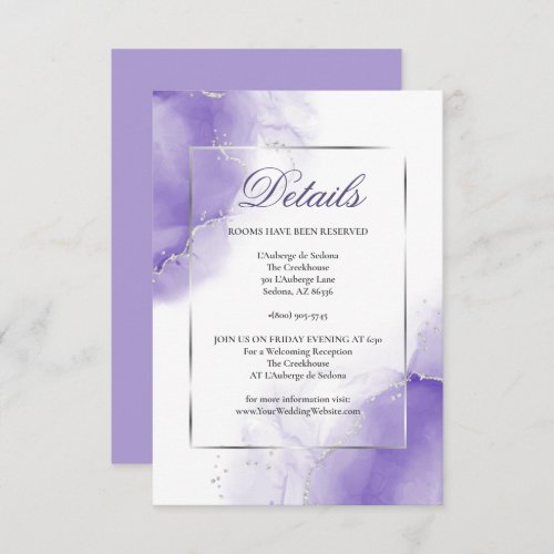 Amethyst Purple Script Silver Details Invitation