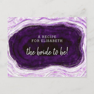 Amethyst Purple & Silver Bride to Be Recipe Card