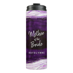 Amethyst Purple & Silver Geode Mother of the Bride Thermal Tumbler