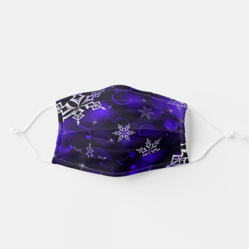 Amethyst Purple Snowflake Motif Adult Cloth Face Mask