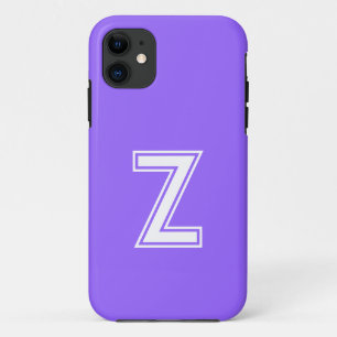 Amethyst Purple Solid Color   Minimalist Monogram iPhone 11 Case