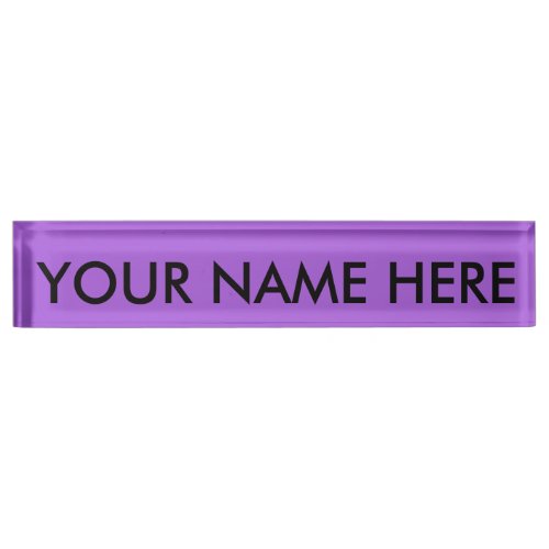 AMETHYST PURPLE solid color  Name Plate