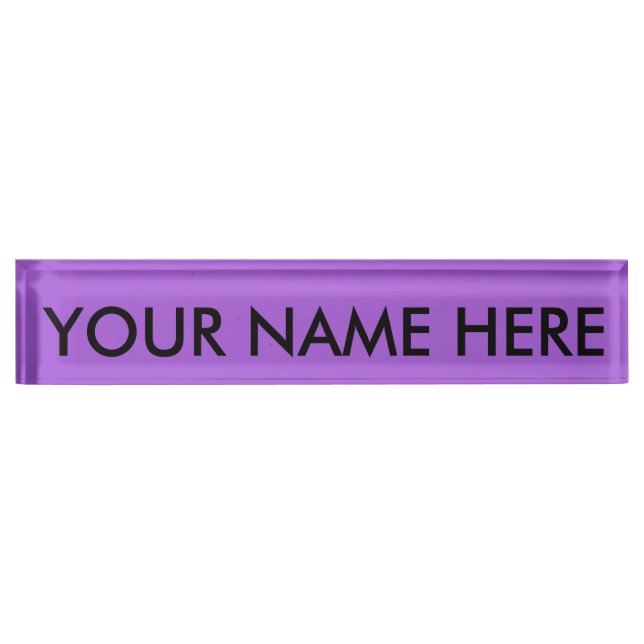 AMETHYST PURPLE (solid color) ~ Name Plate (Front)