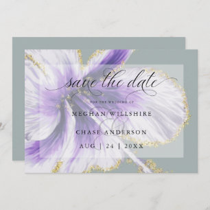 Amethyst Purple Tropical Flower Watercolor Save Th Save The Date