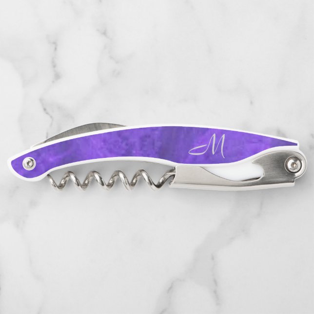 Amethyst Purple Velvet Dream *Monogram*  Waiter's Corkscrew (Back)