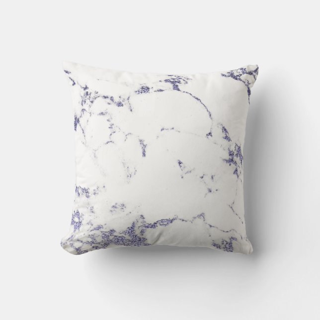 Amethyst Purple White Glitter Marble Gray Glitter Throw Pillow (Front)