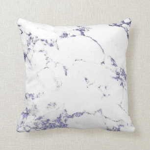 Amethyst Purple White Glitter Marble Gray Glitter Throw Pillow