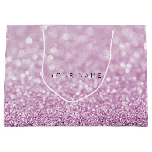 Amethyst Purple White Plum Glitter Favor Gift Bag